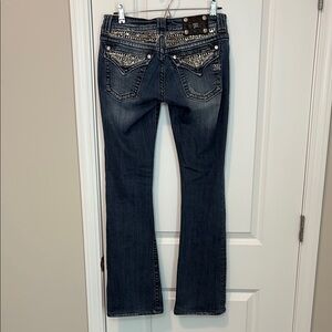 Miss Me Bootcut Bling Sequin Jeans JP6067B Bootcut Flap Pocket 34” Inseam